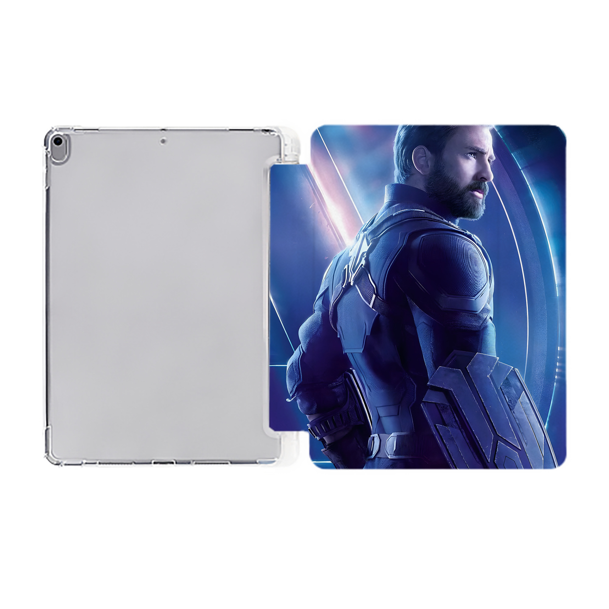 （画像用） アベンジャーズ The Avengers IPad ケース ペン収納付き 三つ折りスタンド PUレザー×シリコン 対応機種9.5/10.5/10.9インチ
